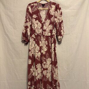 Torrid Maxi Challis Tiered V-Neck Dress Sz 0